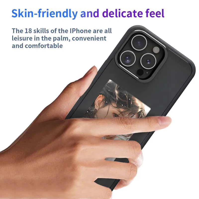Smart NFC Screen Projection Case For iphone DIY E-ink Screen Photos Shockproof Protective Cover