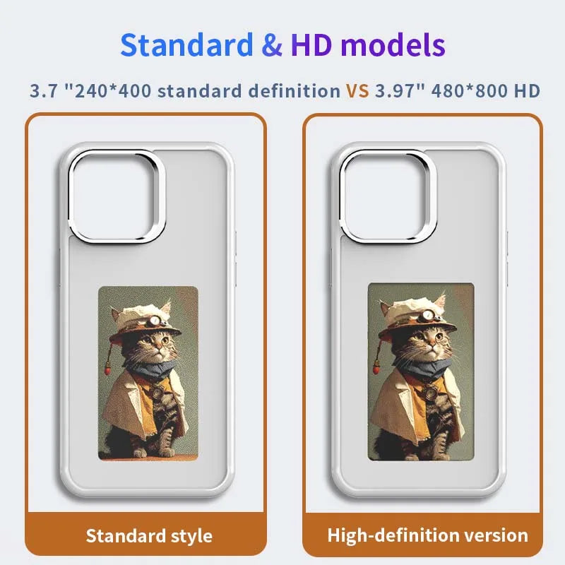 Smart NFC Screen Projection Case For iphone DIY E-ink Screen Photos Shockproof Protective Cover